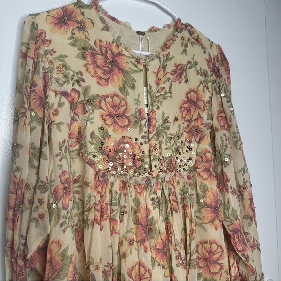 NWT Free People Bali Golden Sun Printed Mini Dress Size Small - Picture 5 of 11